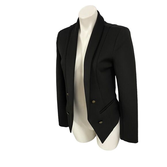 Forever 21 Blazer Women Medium Black Work Office Jacket Capsule Minimalist Basic - Picture 8 of 14